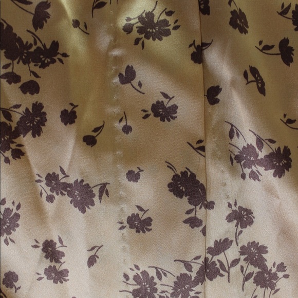 Zara NWT Satin Effect Midi Floral Skirt Small Peach Beige - Picture 8 of 10